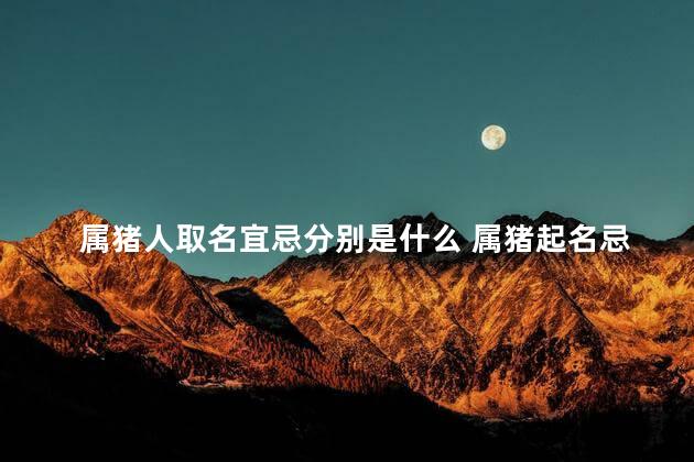 属猪人取名宜忌分别是什么 属猪起名忌讳的50个字